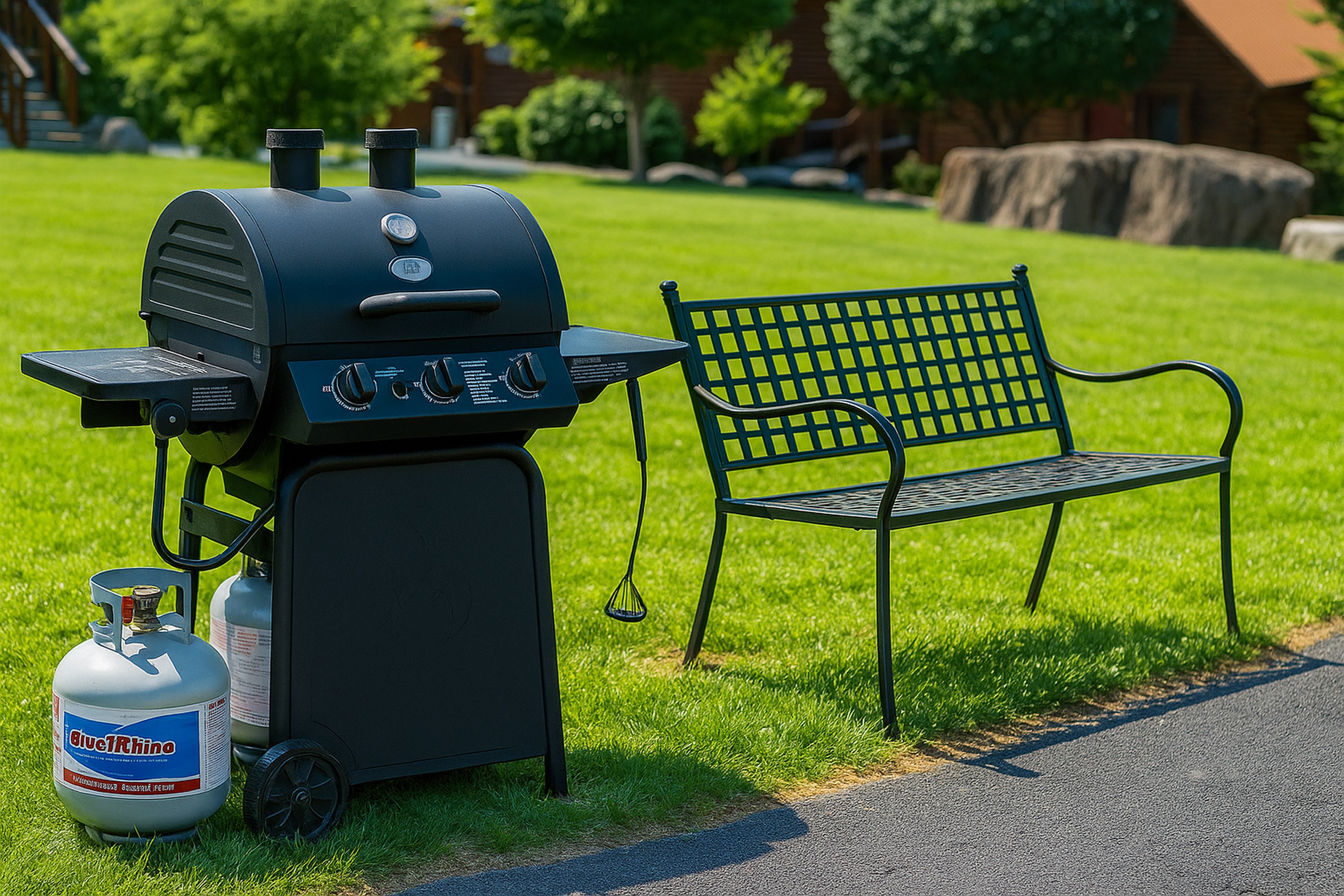 Propane gas BBQ Grills located throughout the resort for use