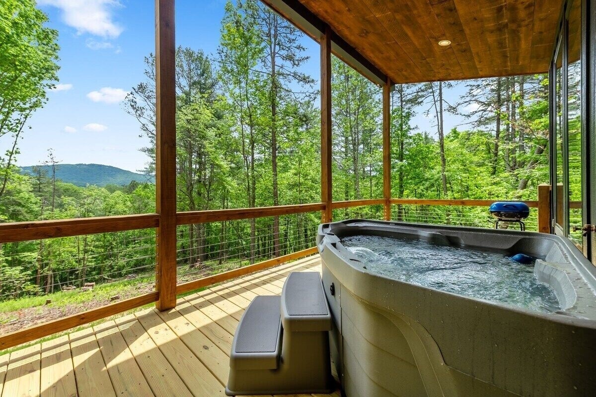 View from the hot tub and porch.