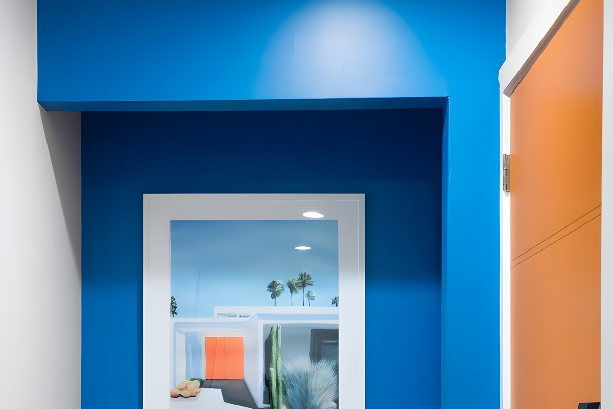 Newly remodeled and modern with fun pops of color (including the front door!)