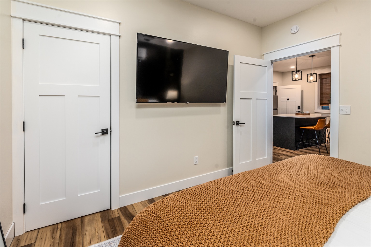 Large Smart TV in the bedroom