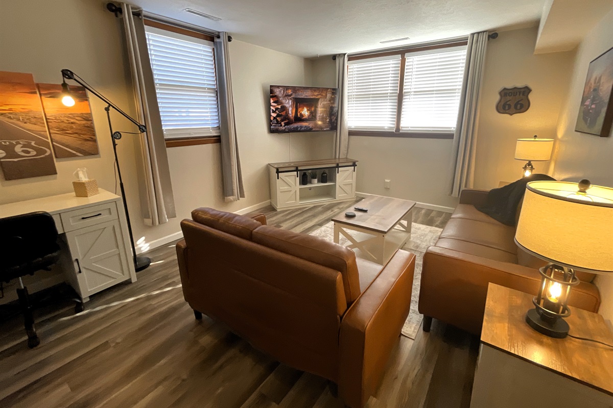 Living room with 55" Smart TV