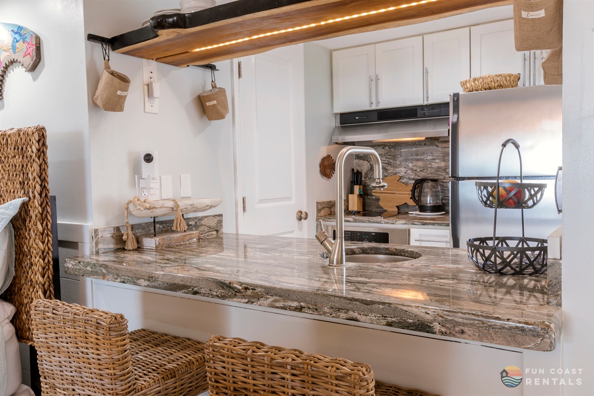 Fully Equipped Kitchen with Bar Seating