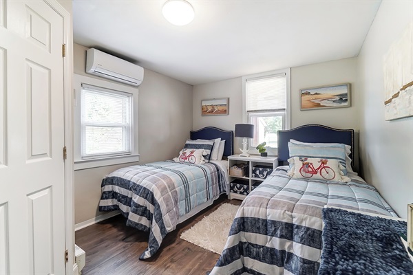 The twin bedroom has its own temperature control.