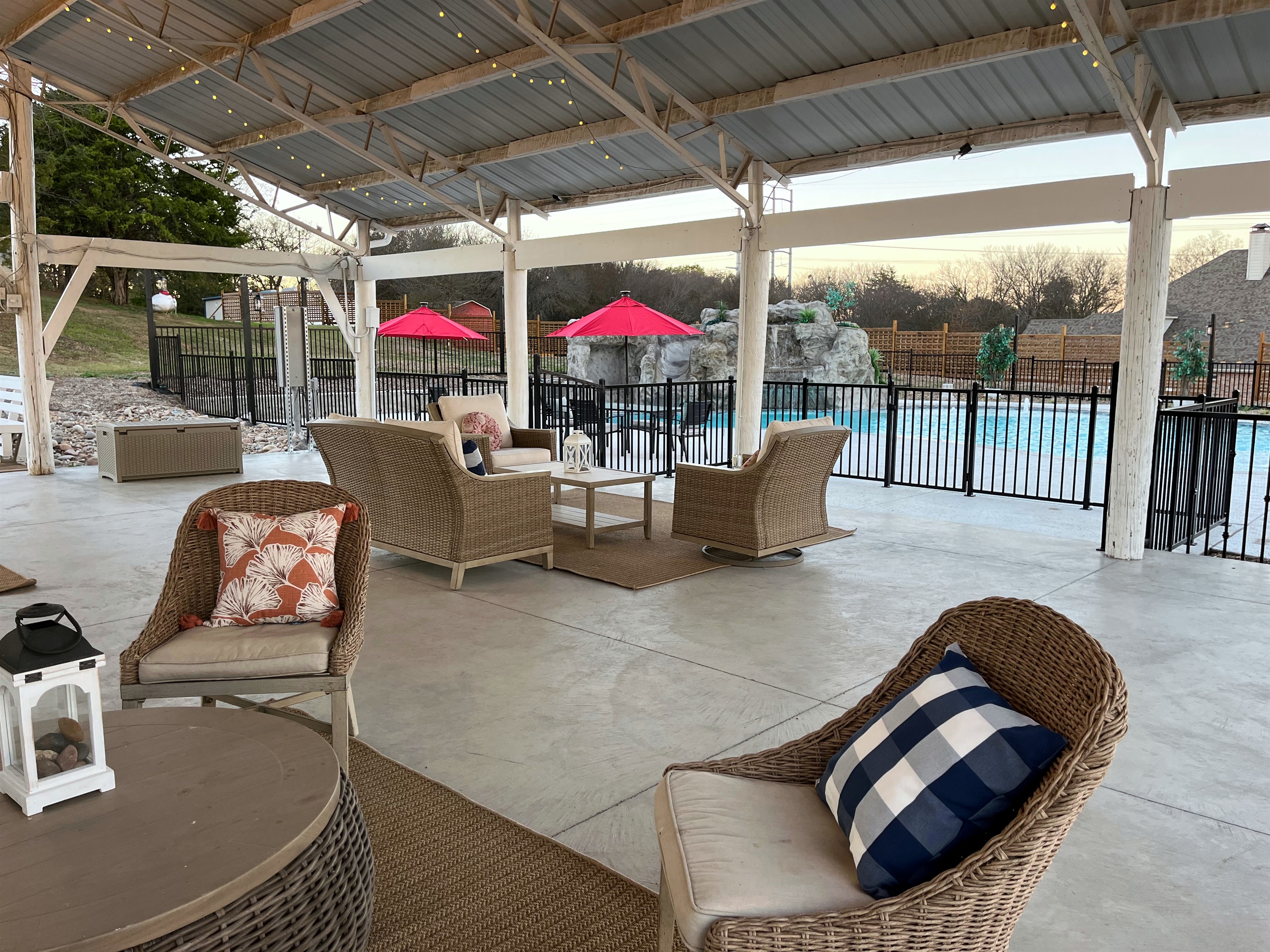 Sit under cover while still enjoying the action in the pool!