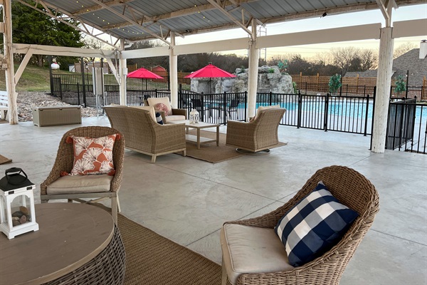 Sit under cover while still enjoying the action in the pool!