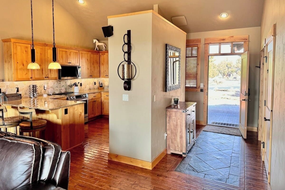 Large entryway and open concept layout