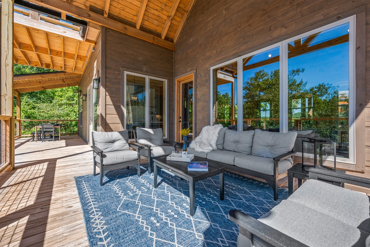 Main level outdoor seating area.