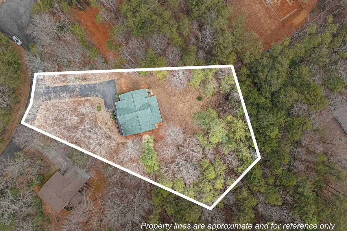 Upper drone view of the cabin