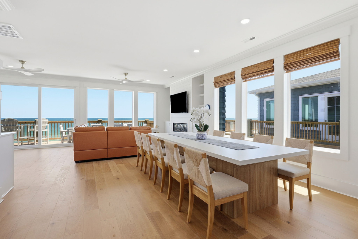 Expansive dining area perfect for large gatherings with seamless indoor-outdoor flow