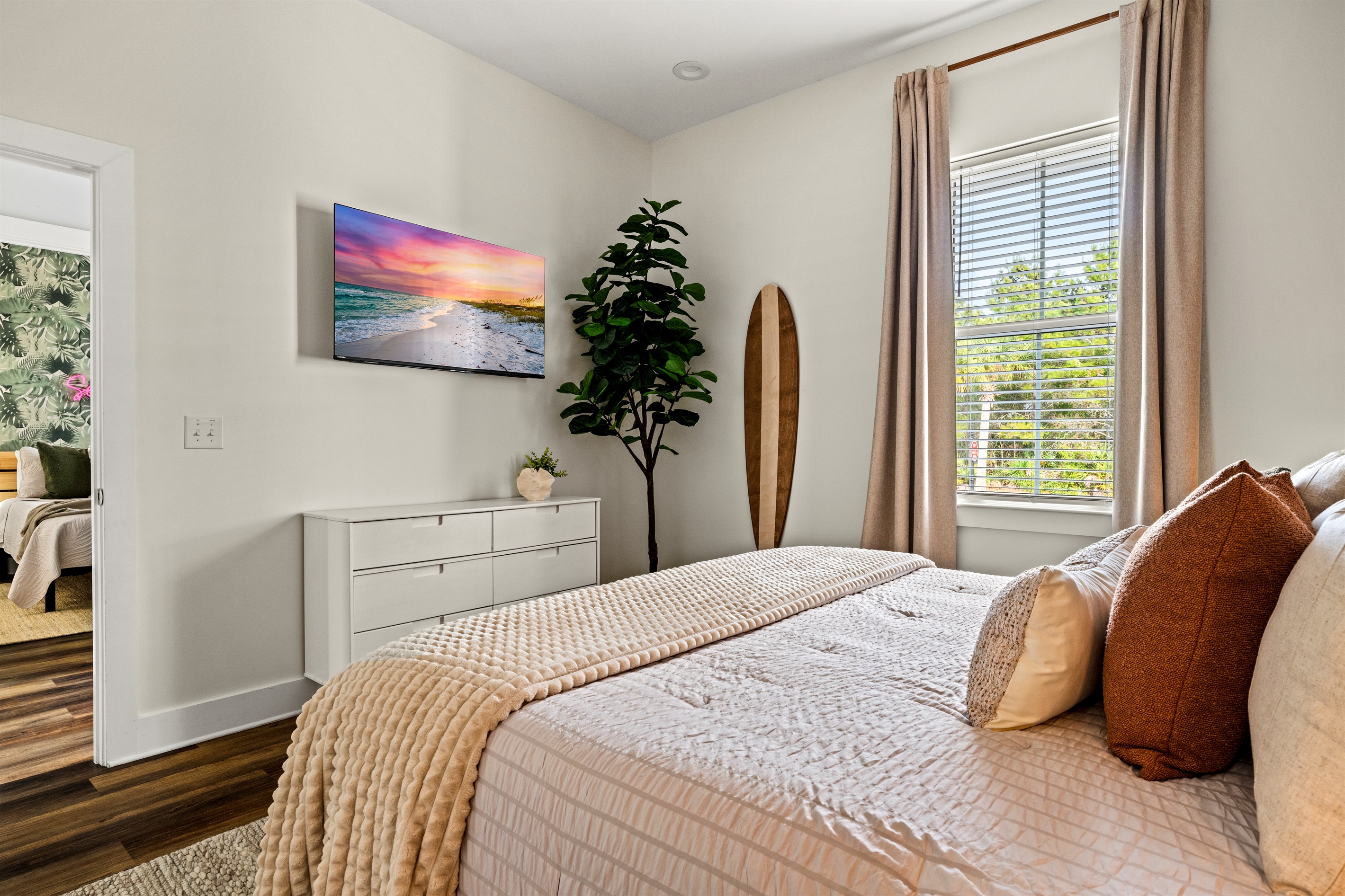 Wake up refreshed and ready for another beach day. This bright, comfortable bedroom is the perfect place to recharge.