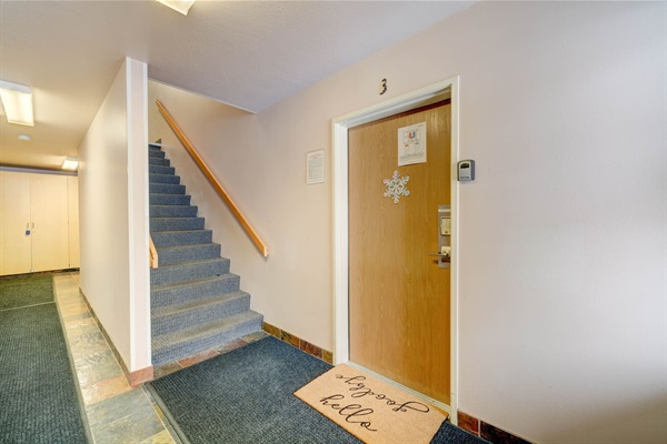 Conveniently located on the first floor with step free access from the parking lot to the condo's entrance door.