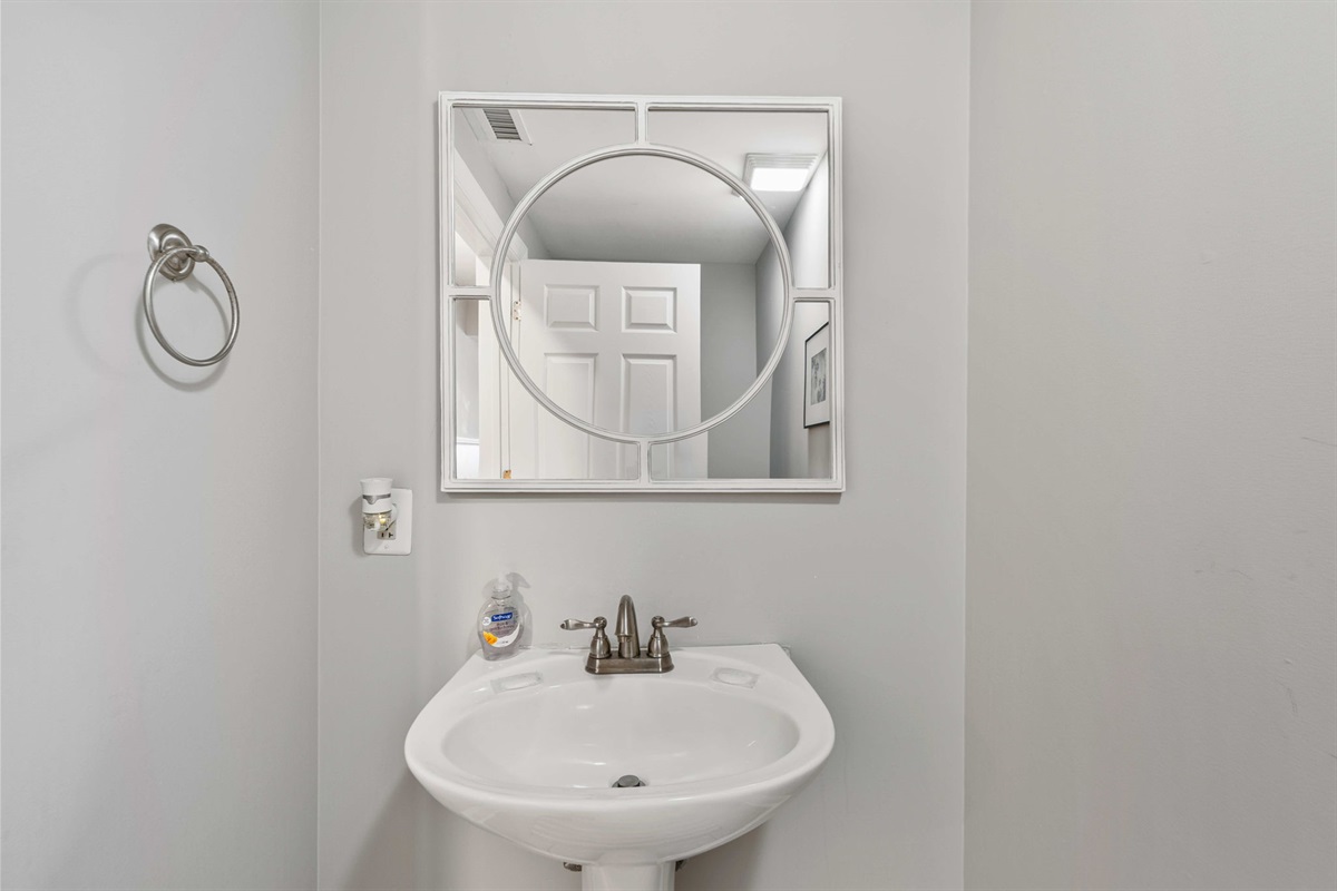 Bathroom 4: Hallway half bath  | Morning Sunrise | 302 Oceanview | 1116 Ocean Blvd, Isle of Palms, SC | IOP Escapes