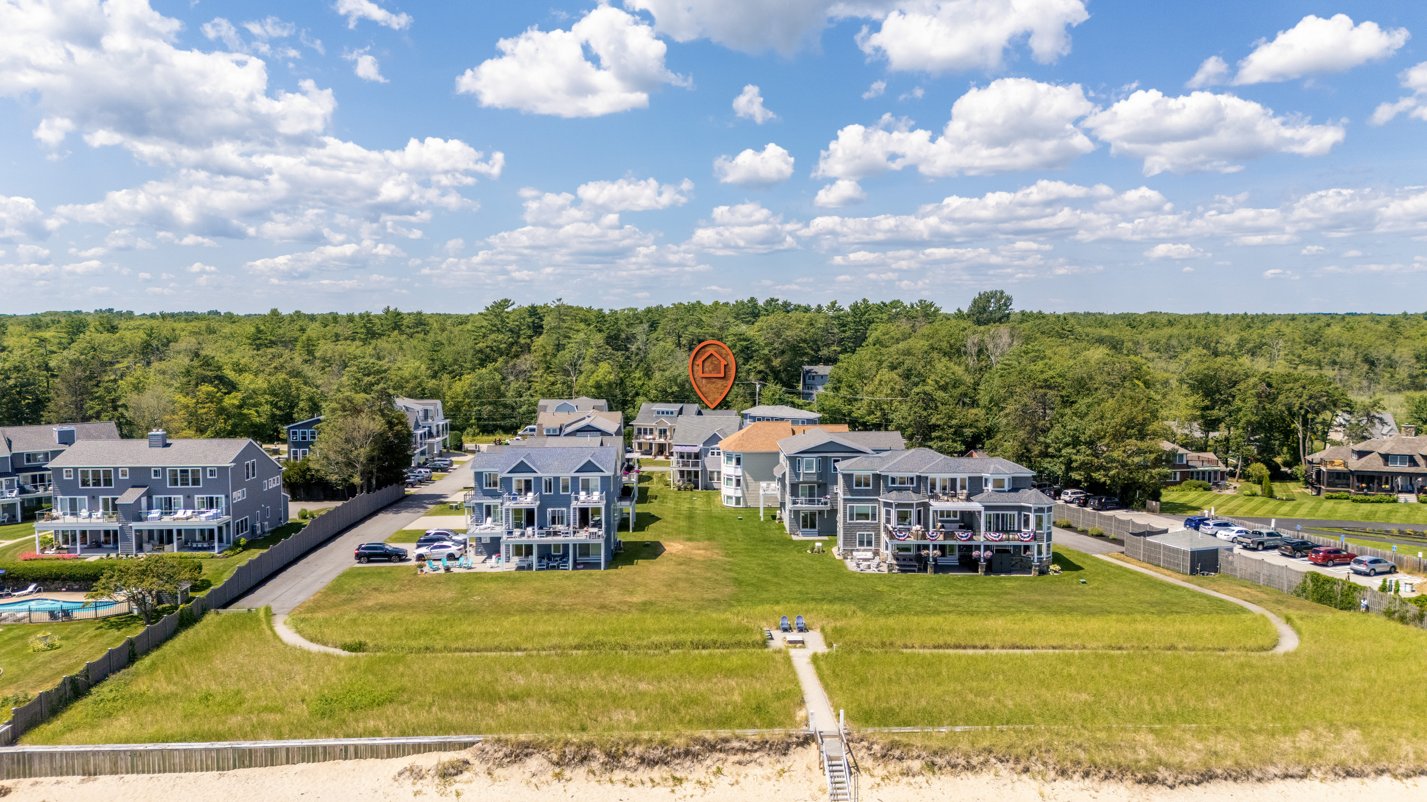 An incredible coastal location with the beach and ocean just beyond the neighborhood.