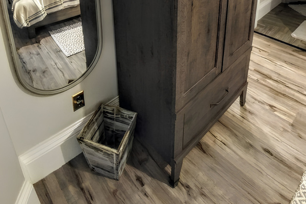"Vete" bedroom suite includes freestanding armoire with hangers and a 3/4 size mirror