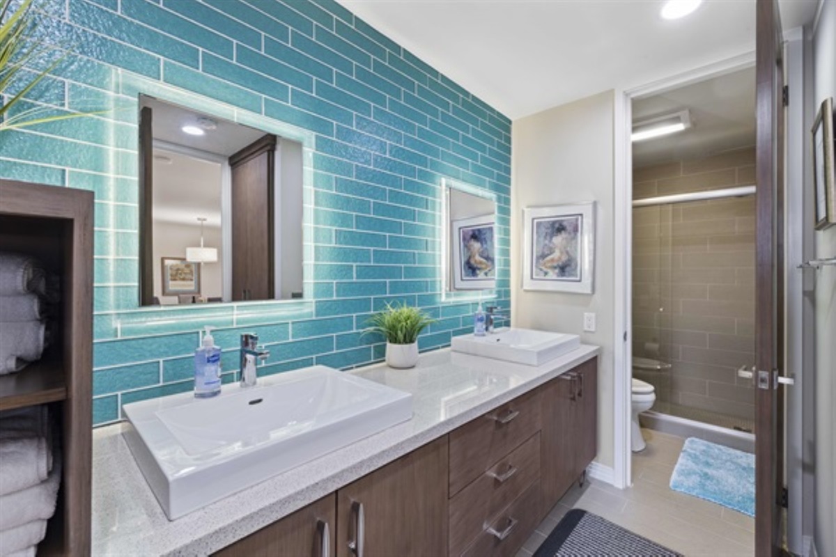 Designer inspired spa bathroom