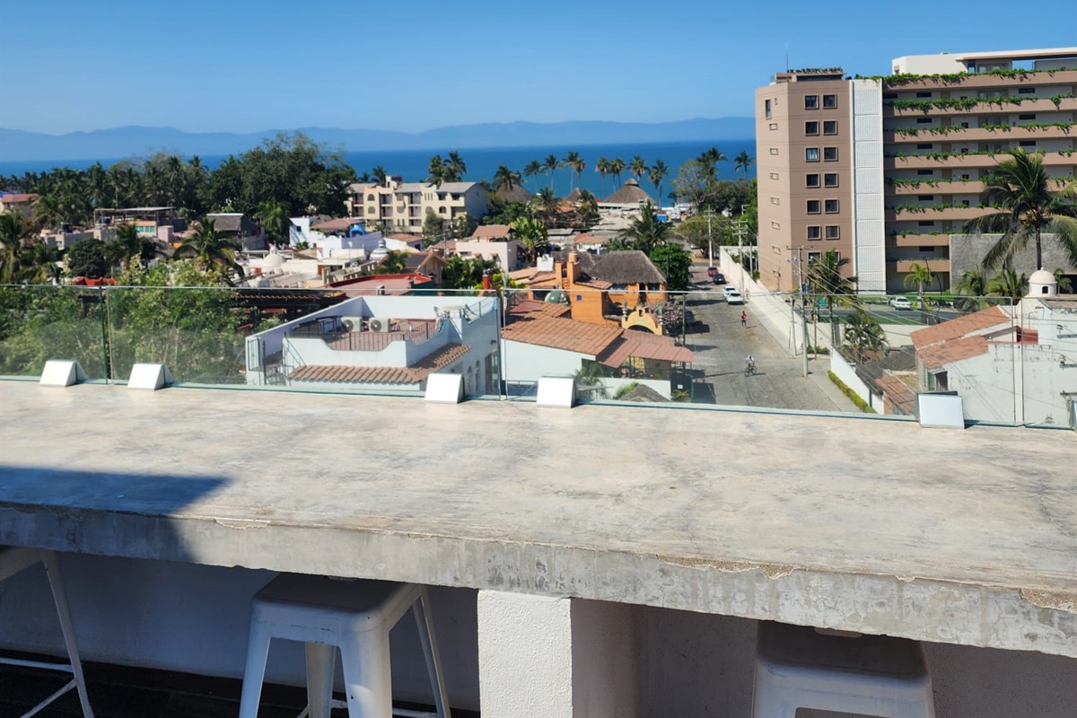 View from the rooftop pool 