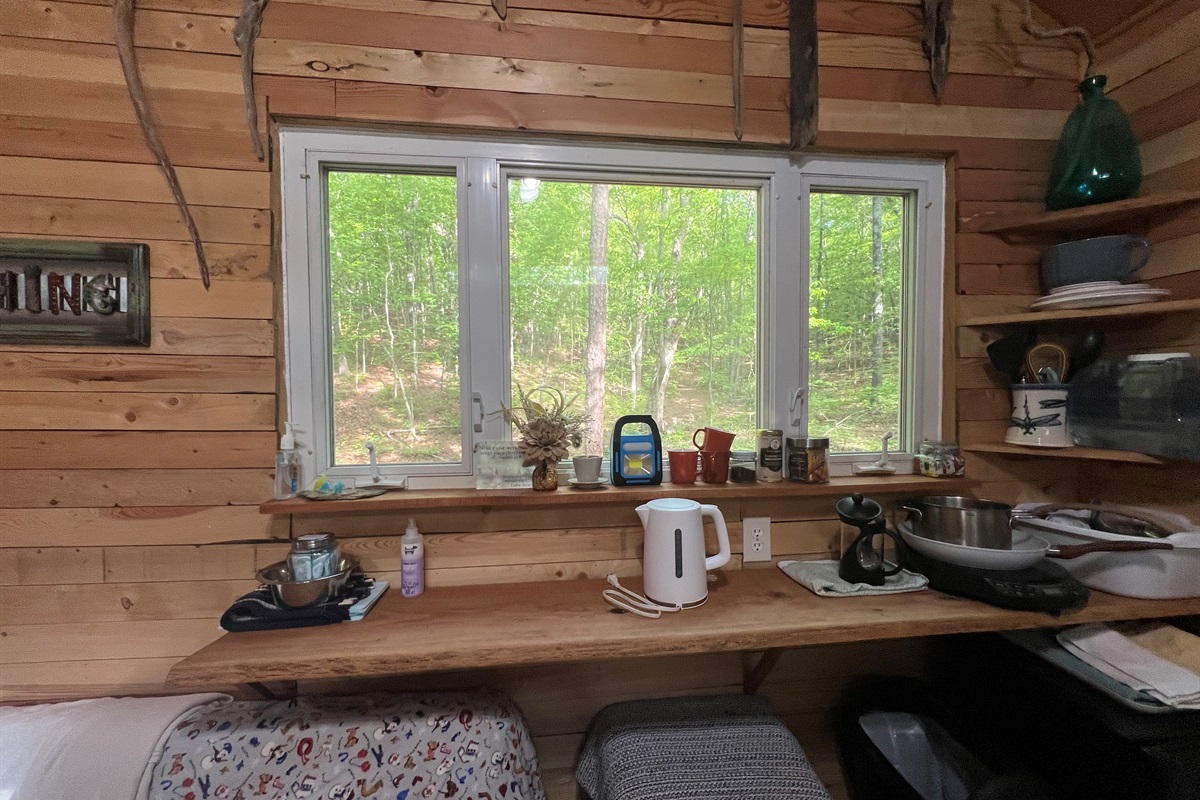Bay window where all the essentials hang out