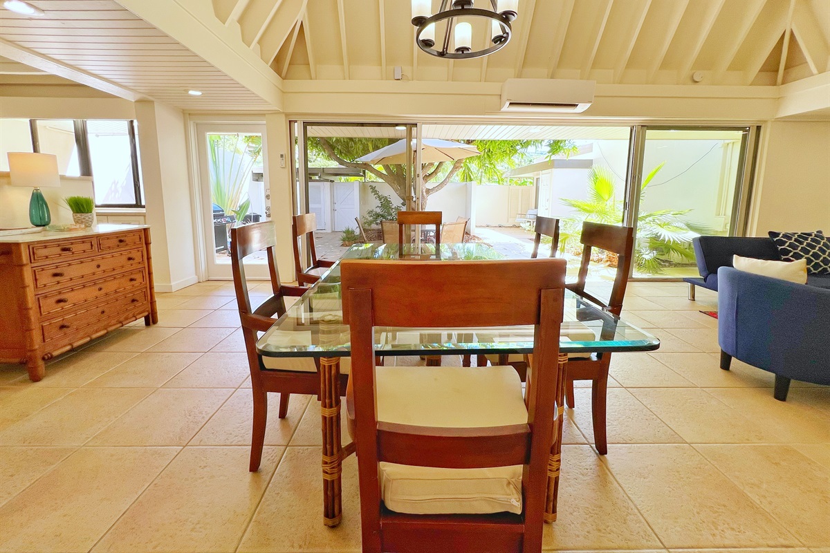 Whether you're enjoying a casual breakfast or a formal dinner, this space is designed for comfort.