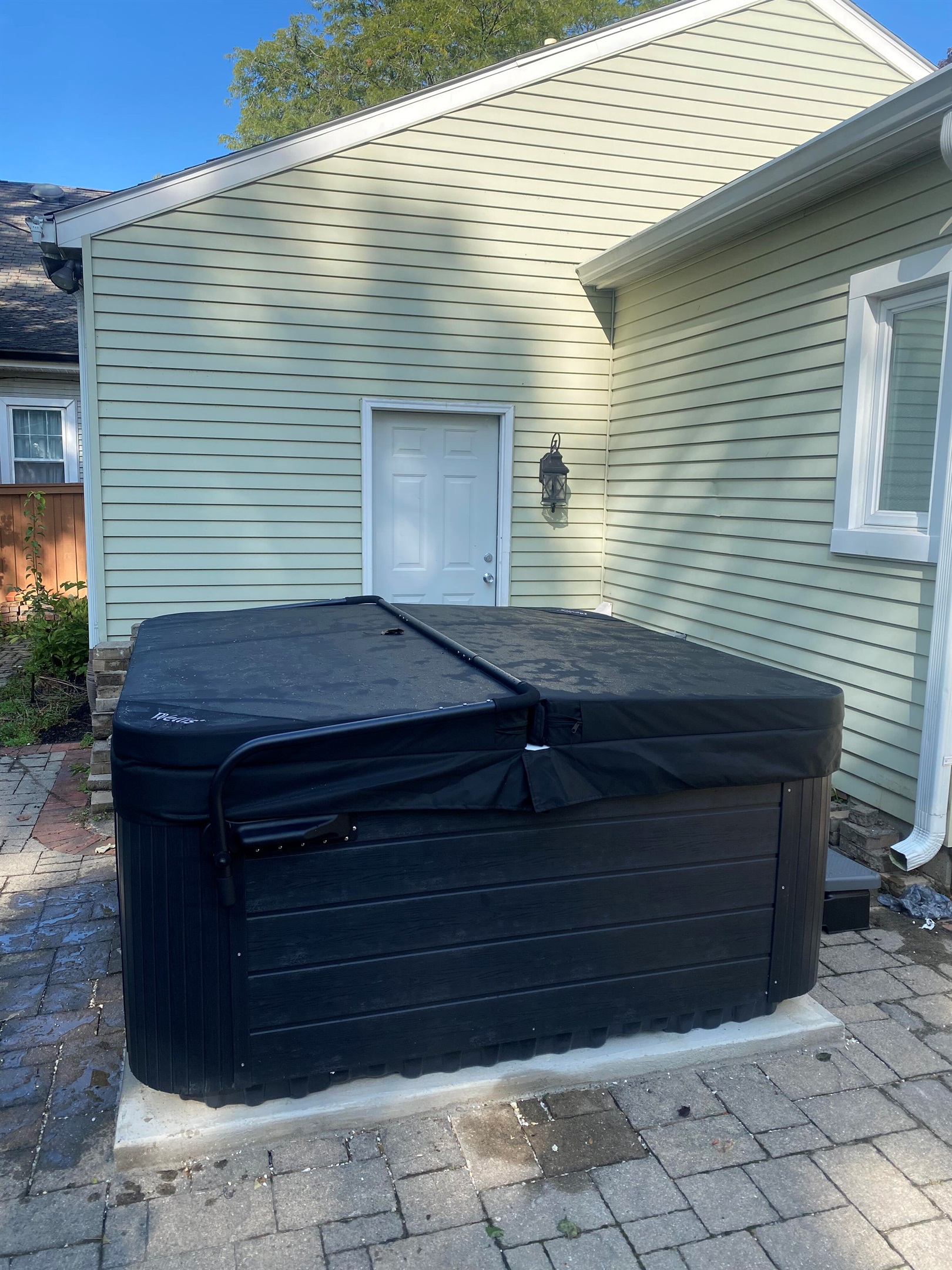 Backyard hot tub