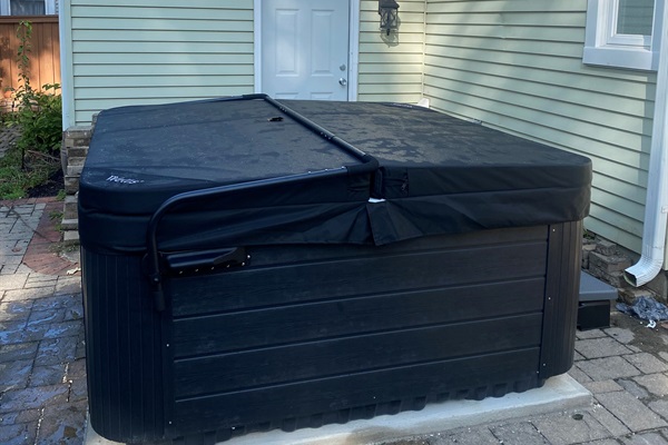 Backyard hot tub