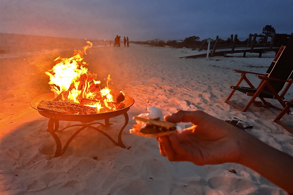 Bonfire on the beach, perfect Hygge moment!