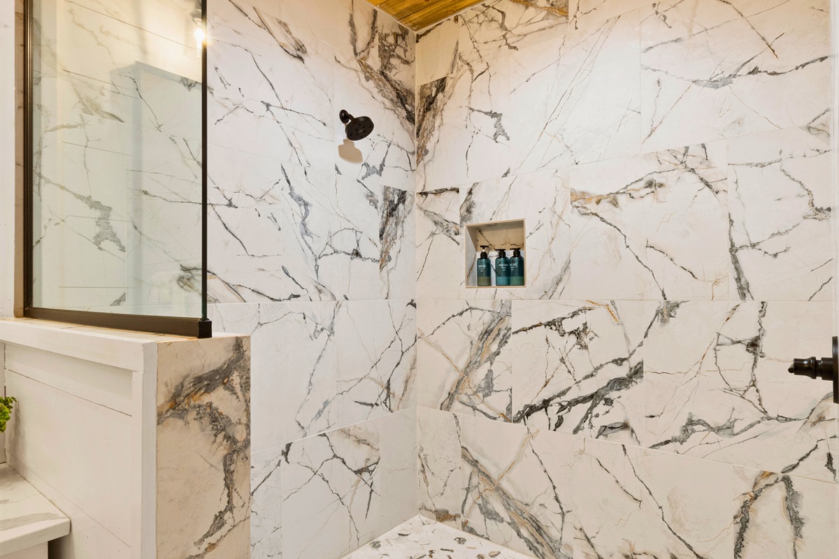 Chic and clean! Start your day in a bathroom that feels like a personal spa.