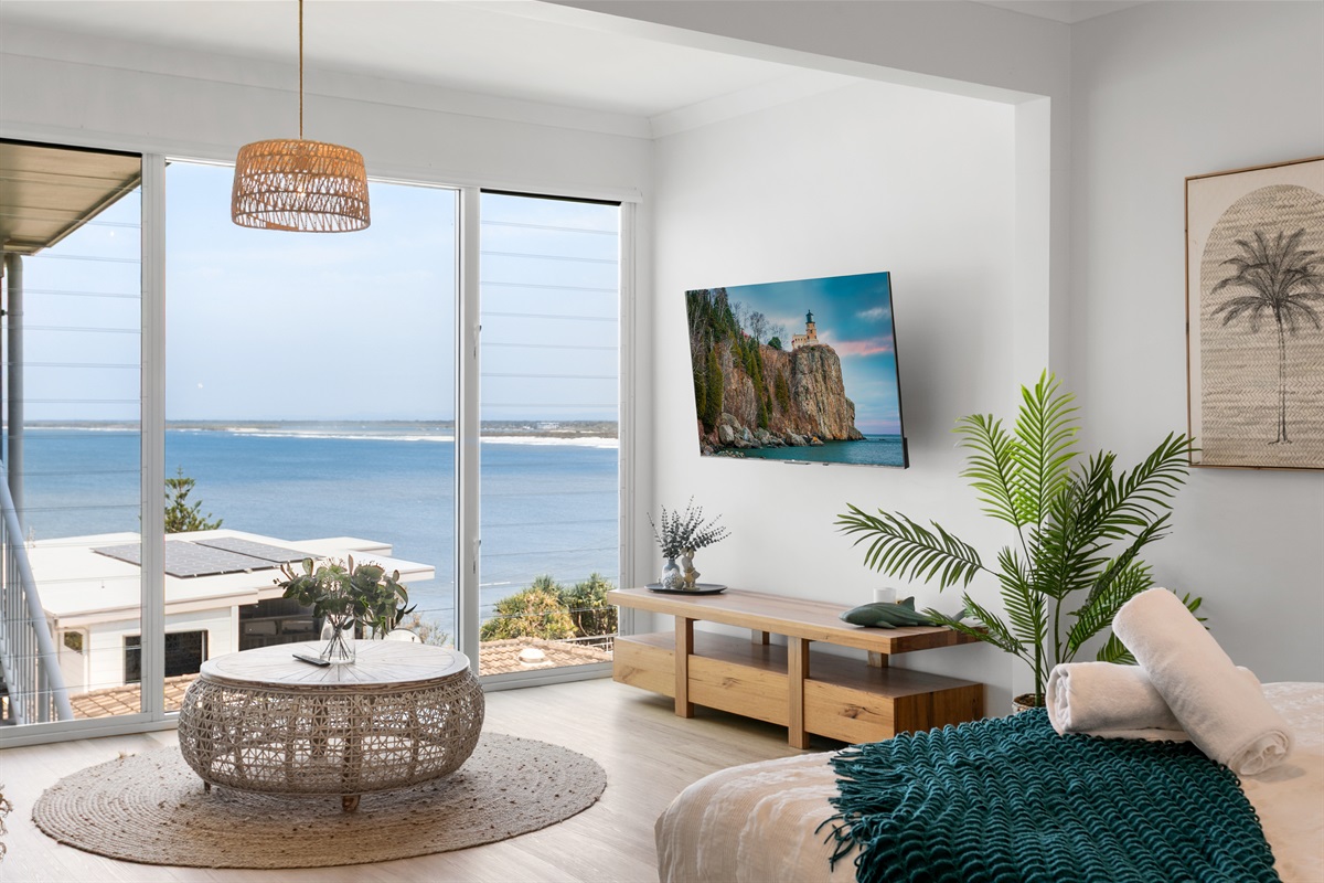 Wake up to unparalleled views in the king master suite.