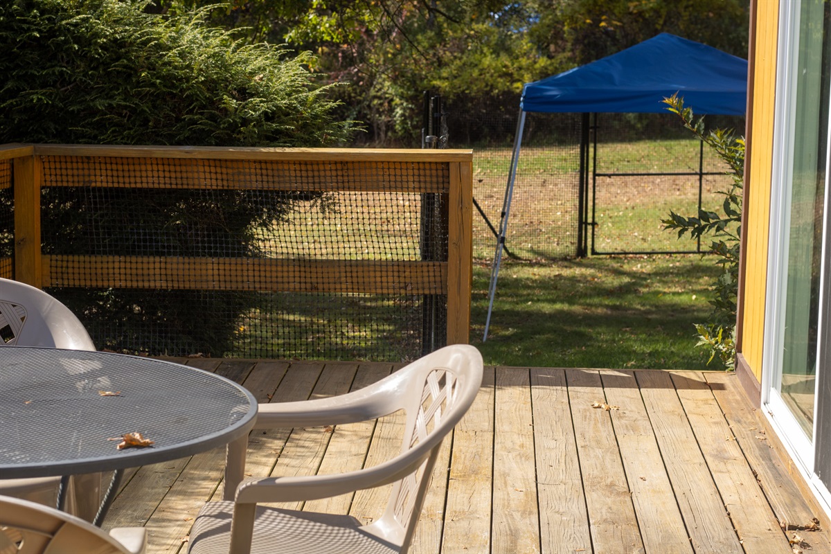 Access from deck to fenced in yard
