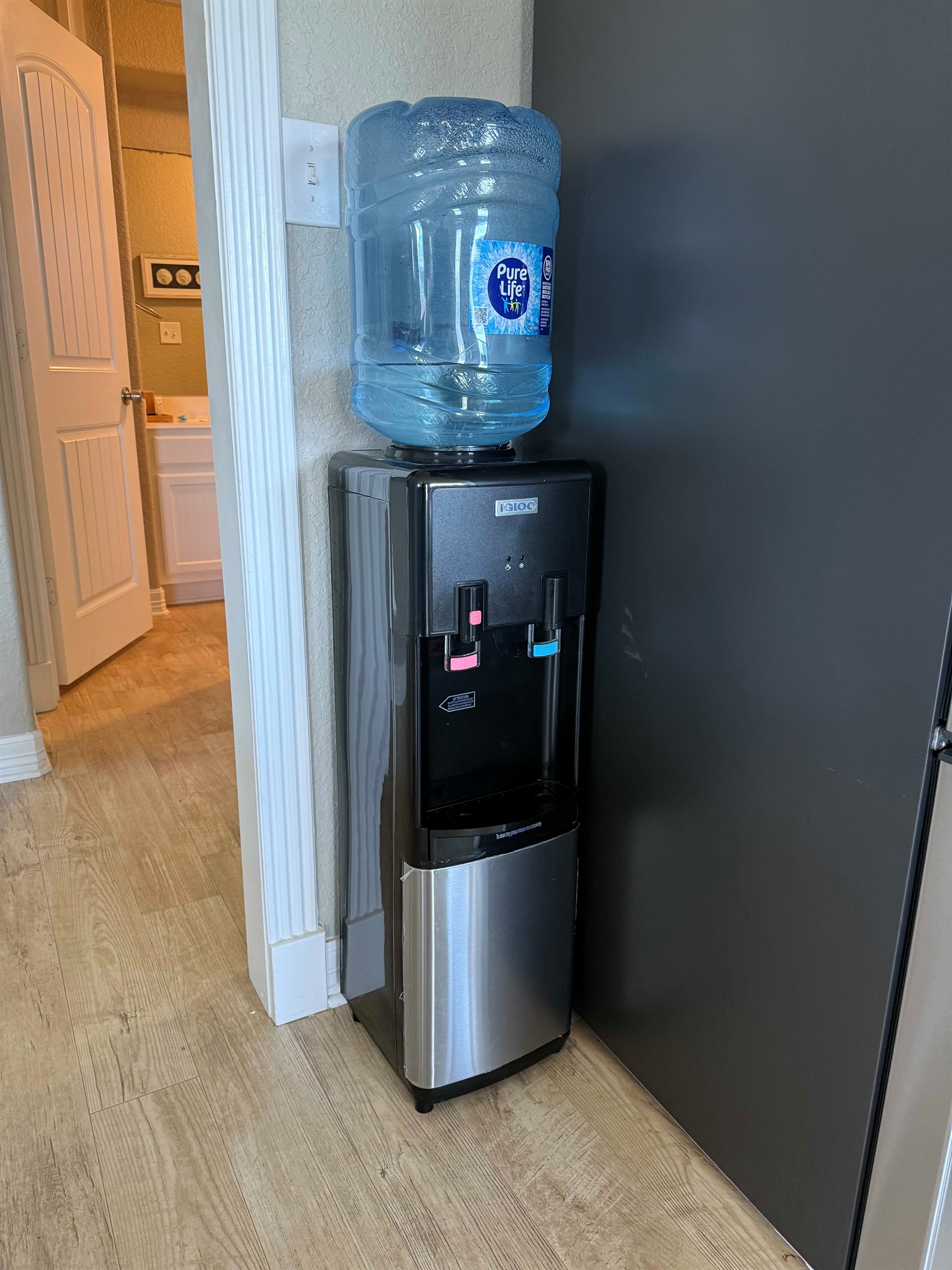Bottled water provided