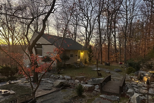 Luxury Mountain Cottage view at Sunset