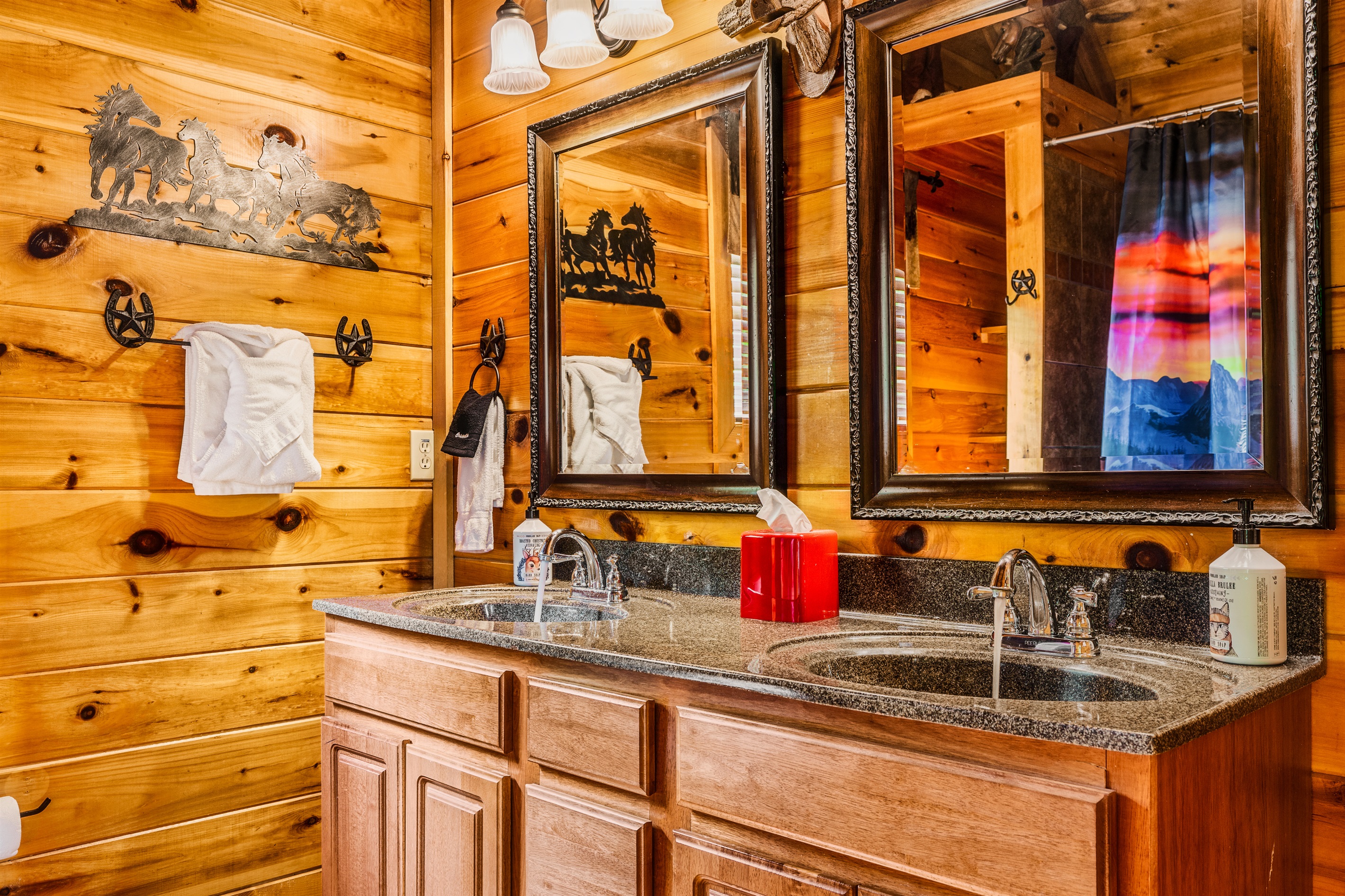 Horsin'  Around bathroom attached.