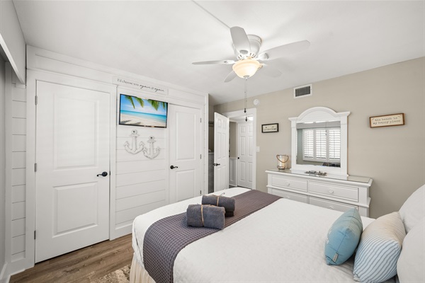 Bedroom Closets and TV