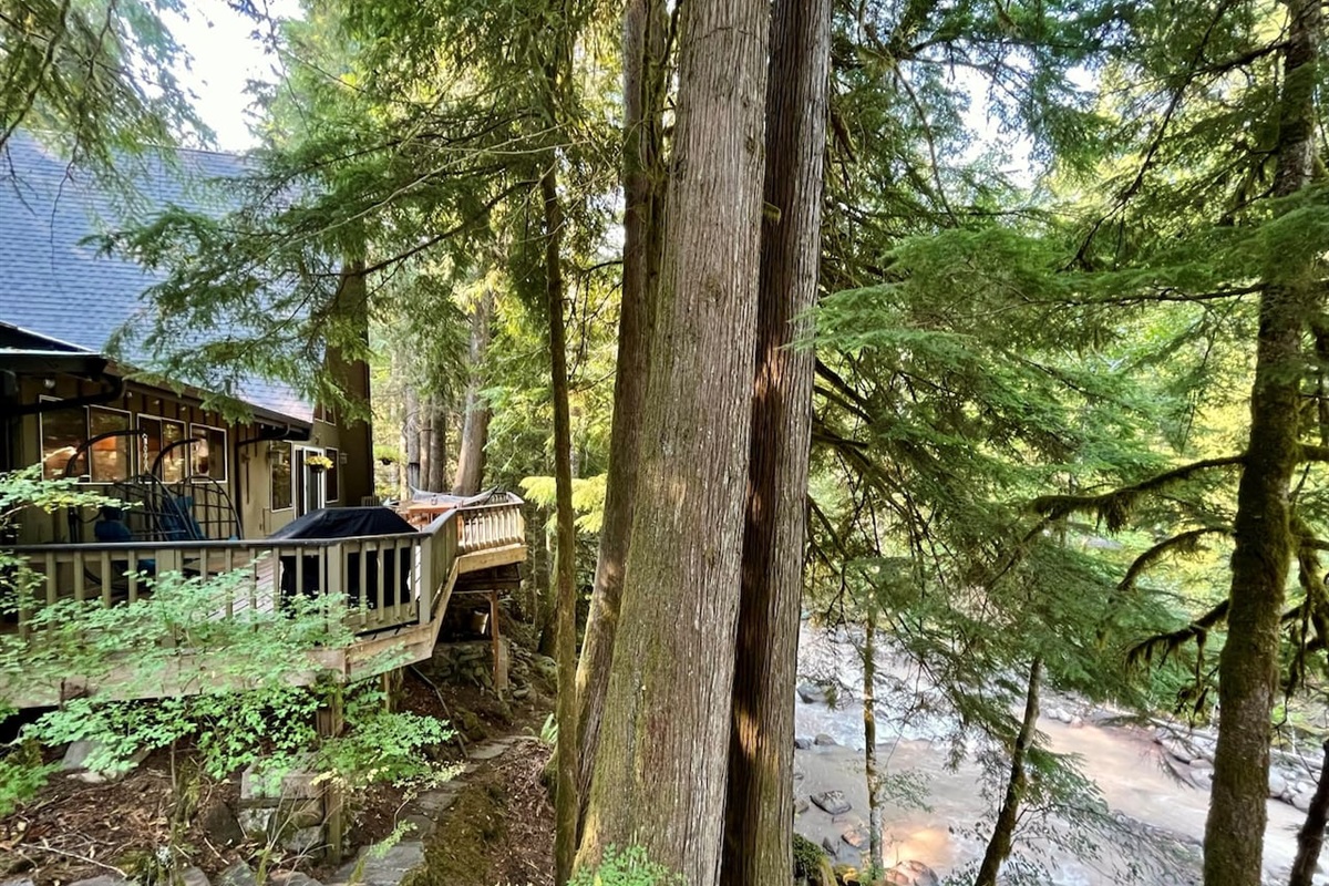 View of deck and river