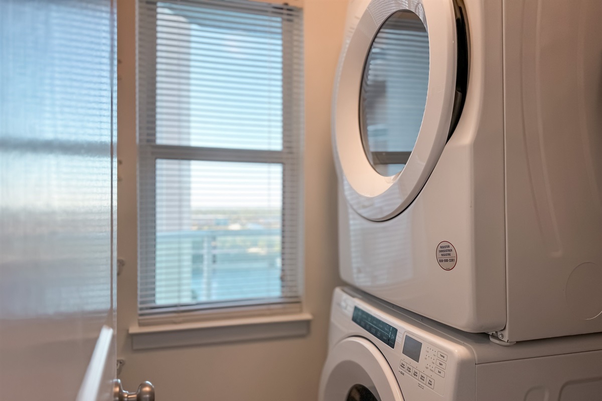 In unit laundry with full size washer and dryer