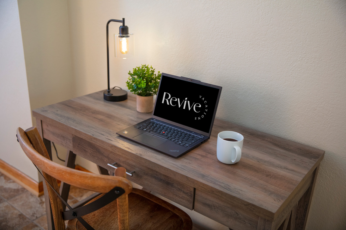 Dedicated main-level workspace nook for comfortable remote work.
