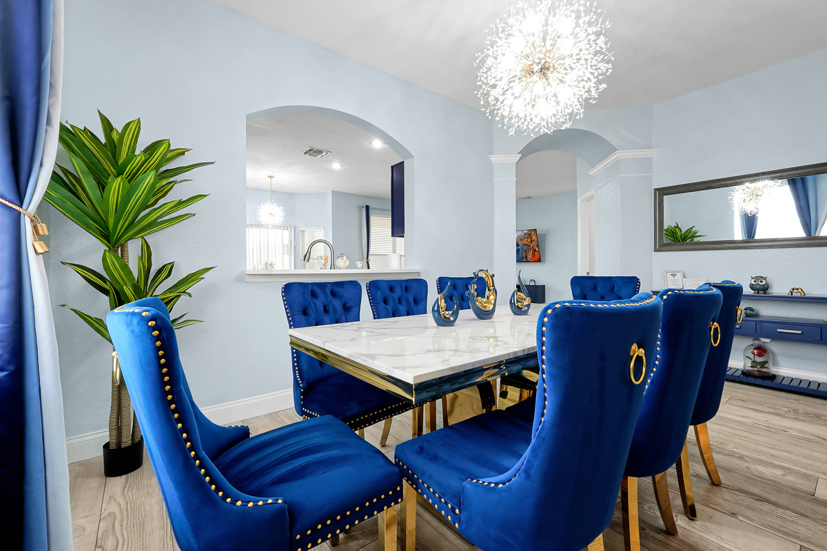 Dining room with seating for eight