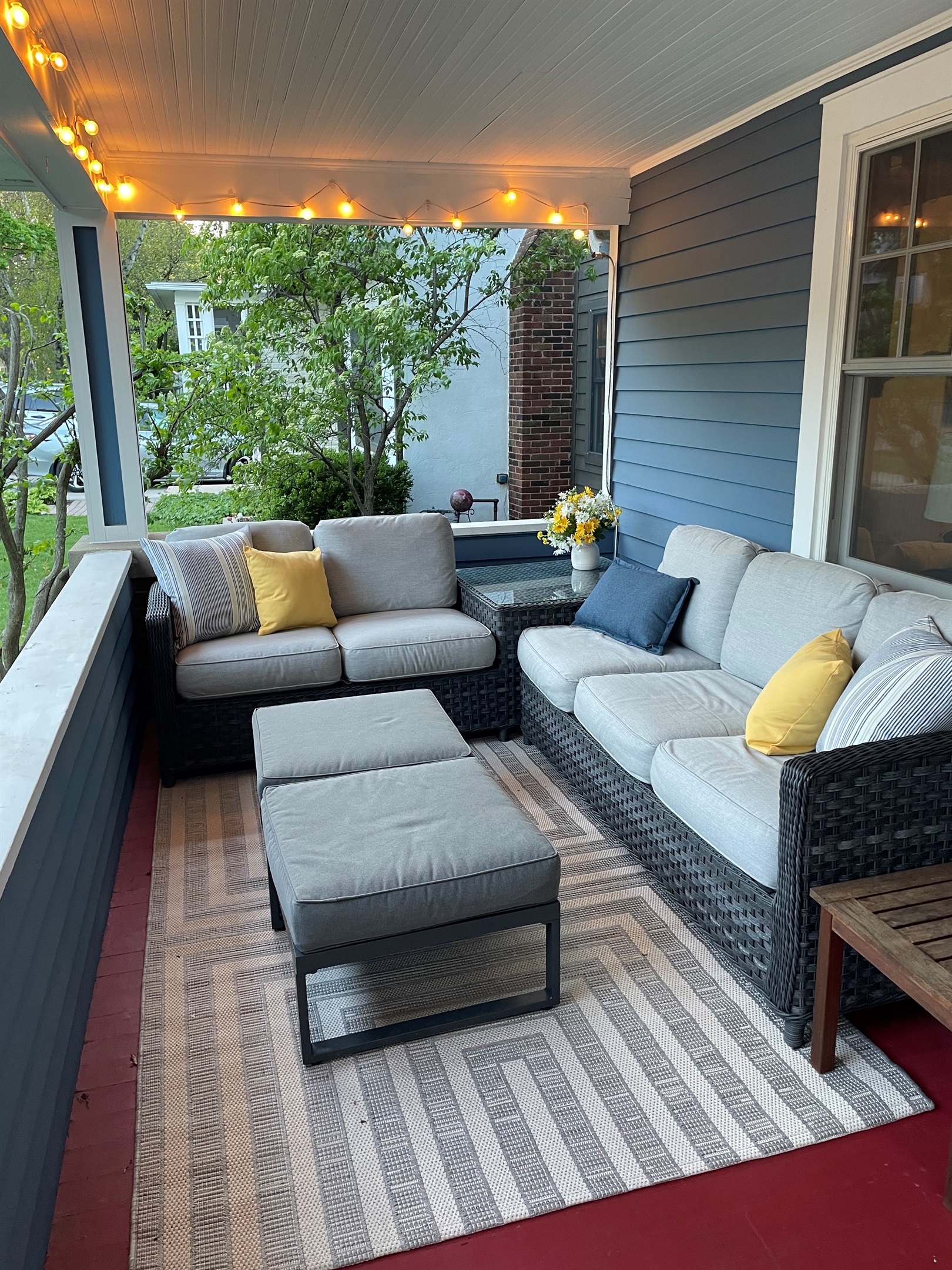 Relax on the front porch 