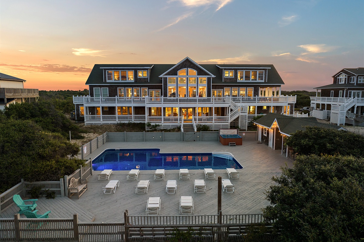 Mark Twain Exterior — Impressive Three-Level Architecture | Event-Ready Estate | Corolla 4x4, OBX