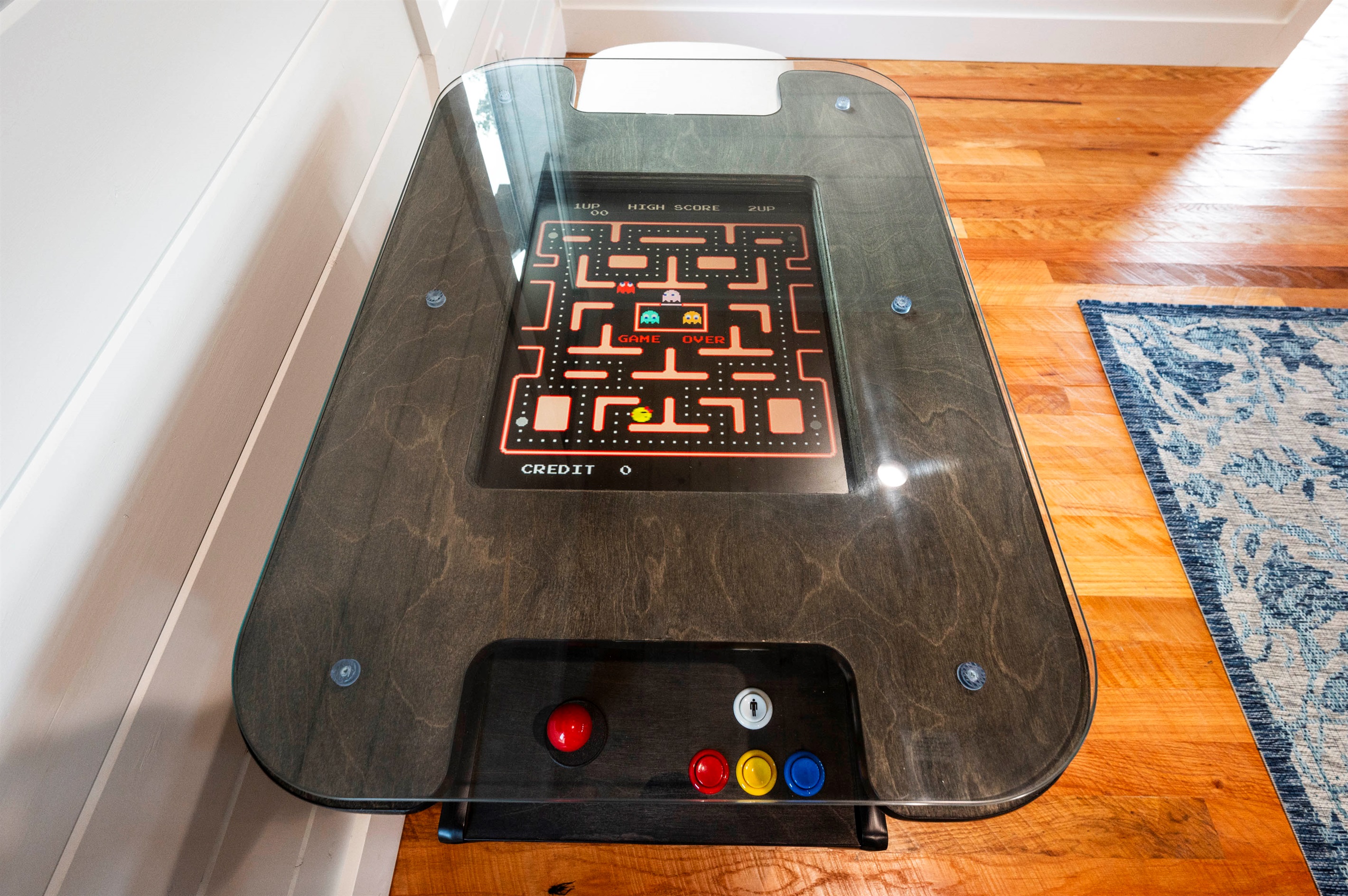 Retro arcade table bringing classic fun to your cabin getaway