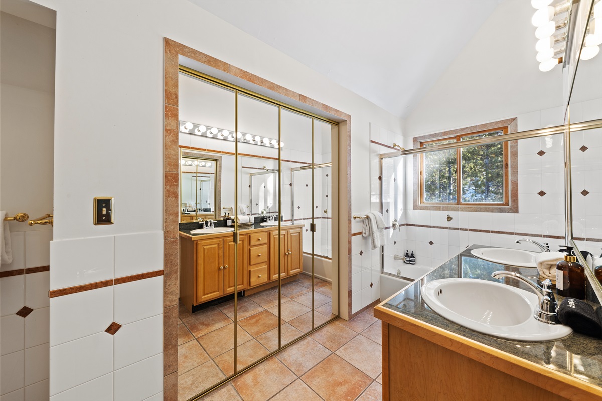 Large closet with combo tub/shower