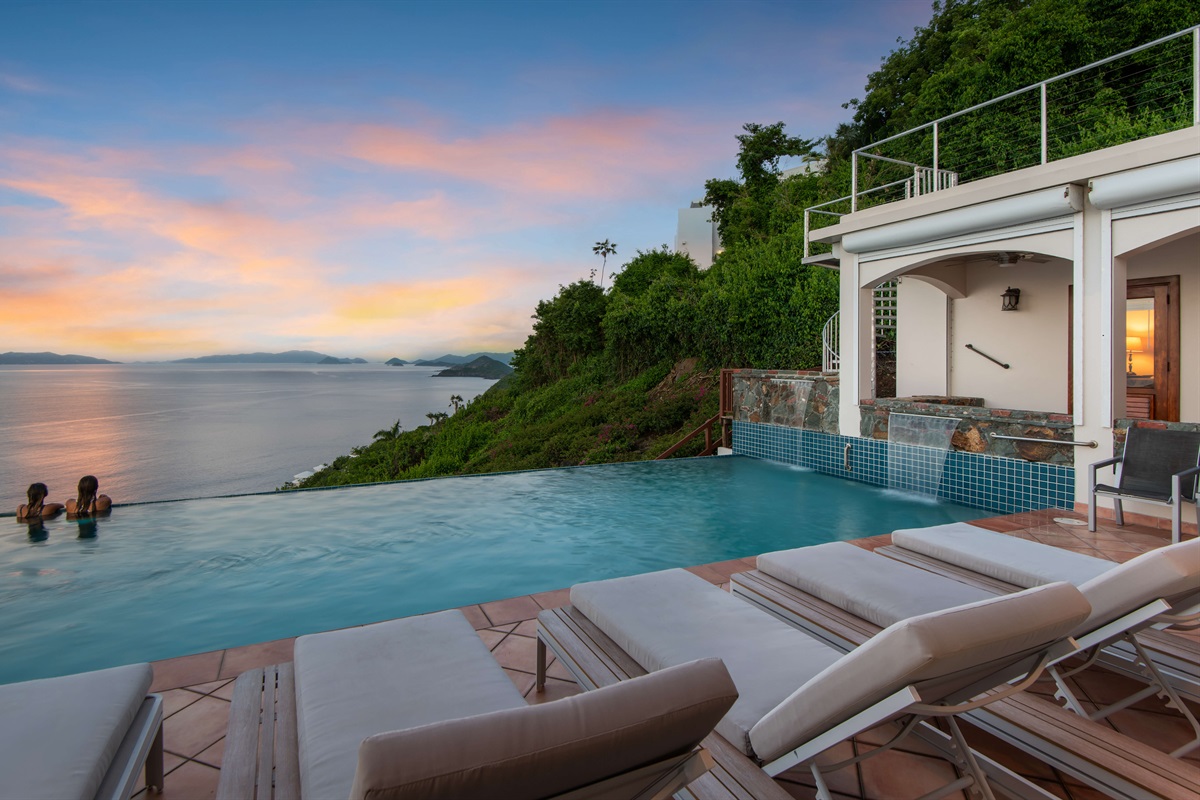 Even though the pool faces east, you still get beautiful sunsets.