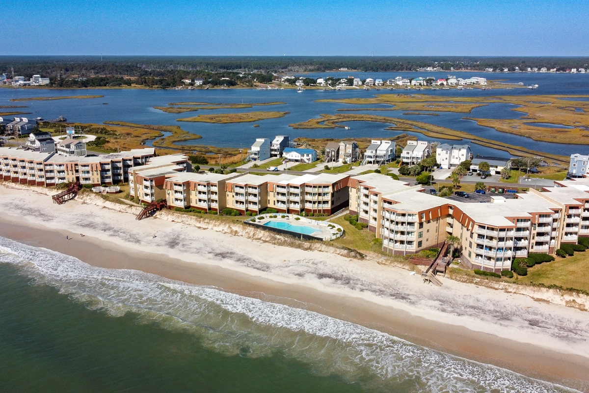 Topsail Dunes, beach, and the sound in the background