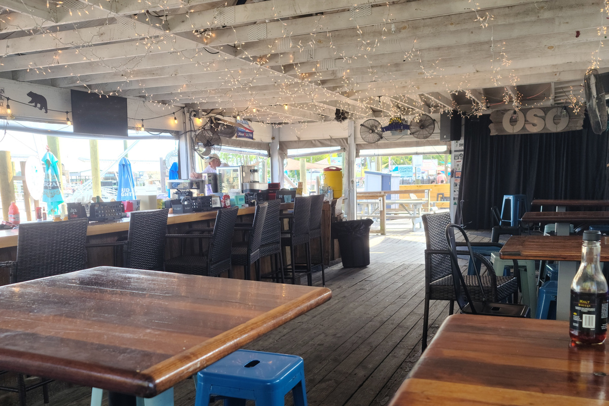 Grab a bite or a drink within short distance at one of Bear Point's local waterfront hangouts.