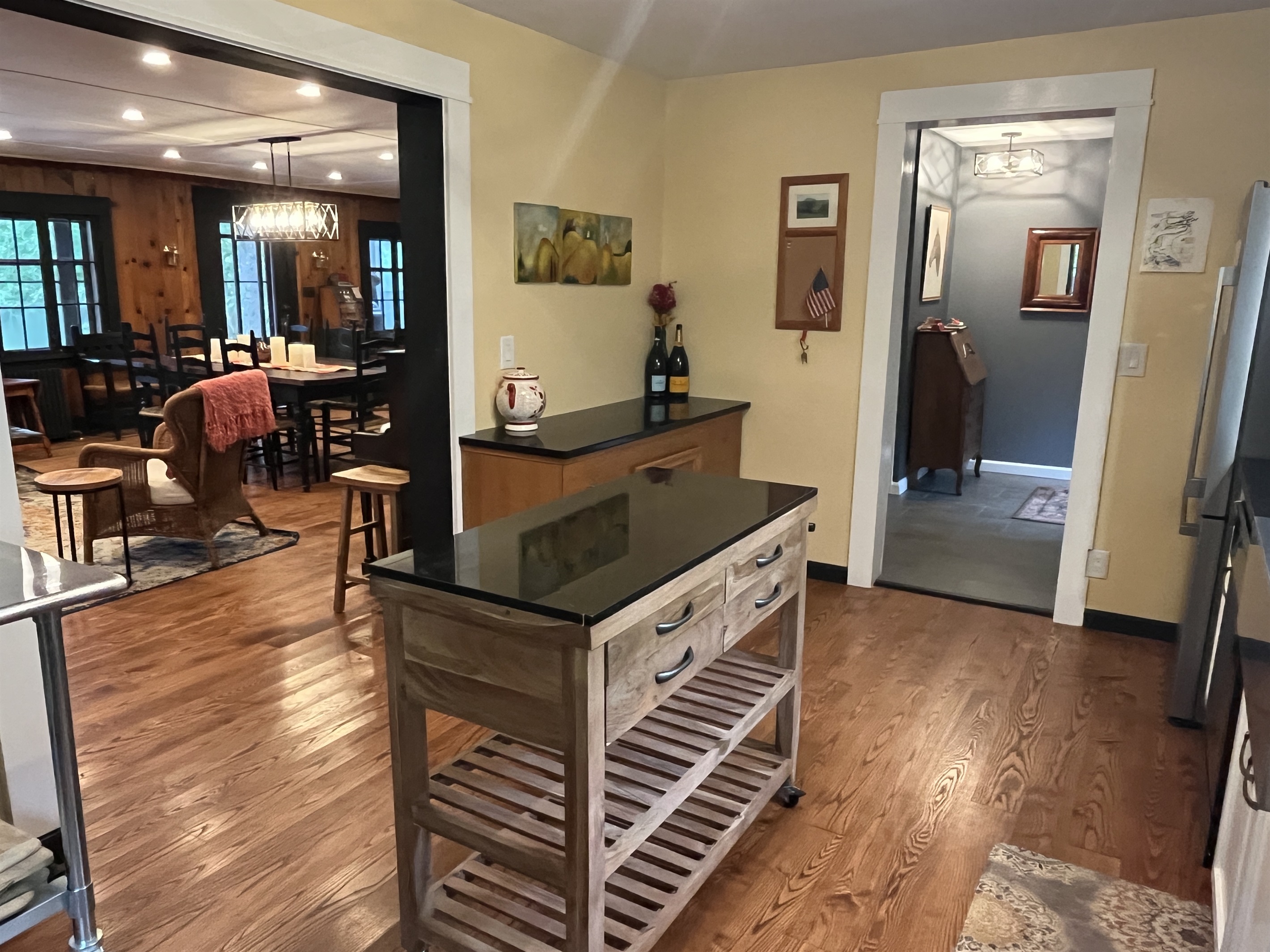 The galley kitchen is fully equipped with high end amenities.