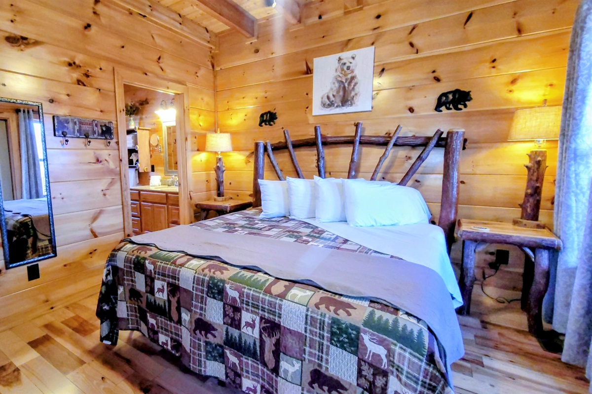 Ceiling fan, flat screen LG HDTV with ROKU, Sling programming,  dresser, solid hardwood flooring