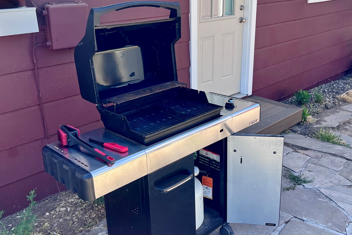Our patio features a full-size Weber propane grill, perfect for whipping up a feast for your family and friends.
