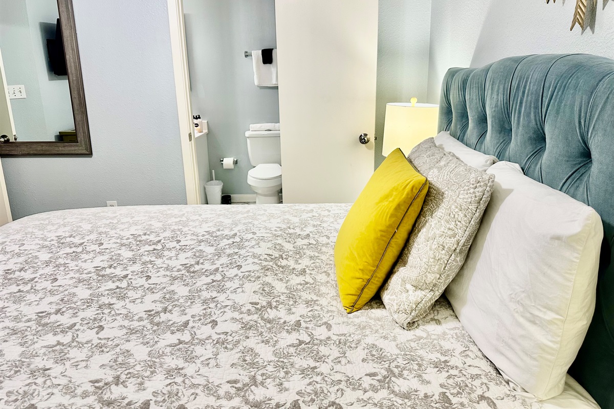 This door leads to the guest bathroom!