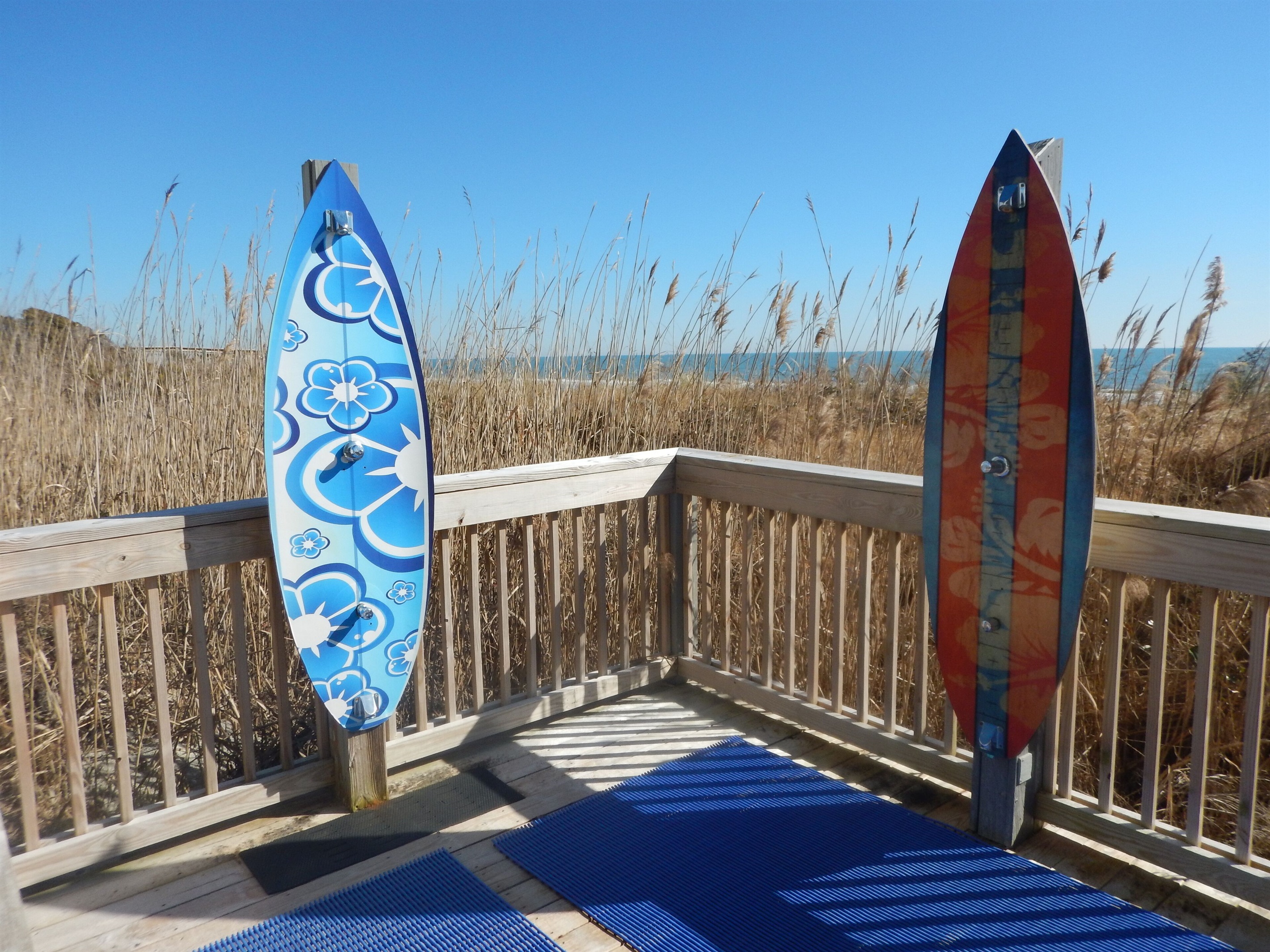 Wash off station right off the beach