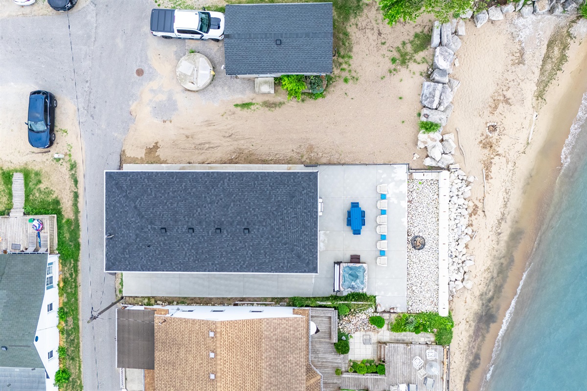 Aerial view of Hideaway on Cedar Island