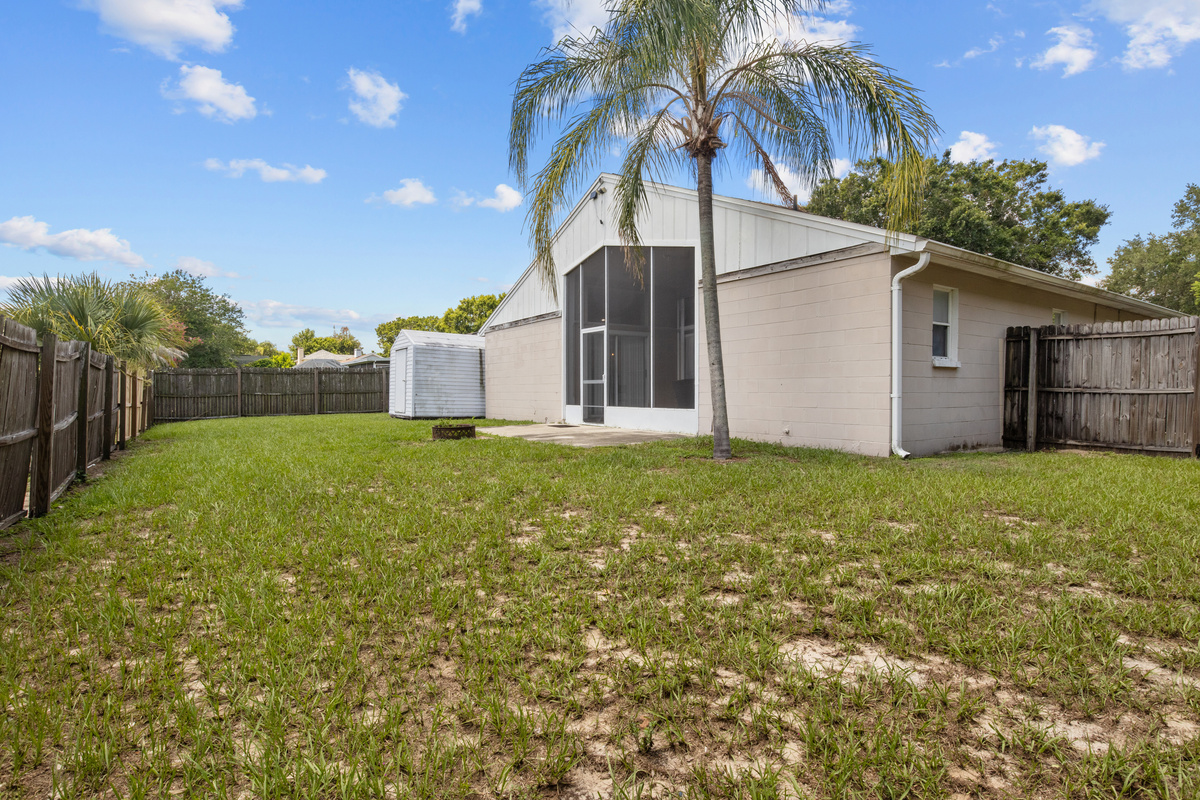 Private, fully fenced-in backyard.